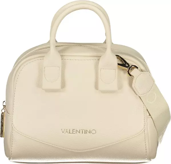 Beige Polyurethane Women Bag