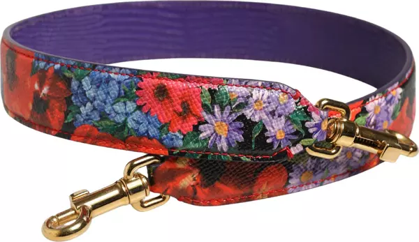 Multicolor Floral Leather Bag Accessory Shoulder Strap