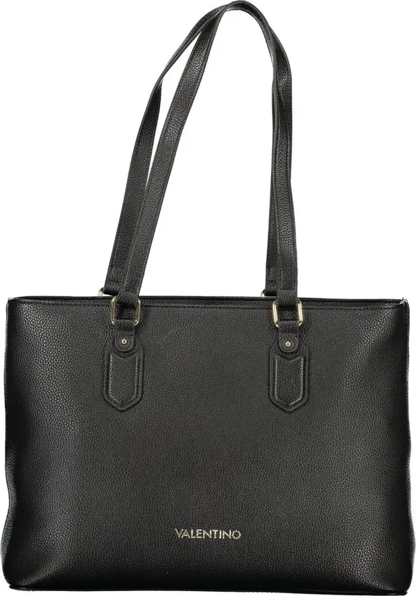Nero Poliuretano Womens Bag with Internal Pocket and Phone Spaces