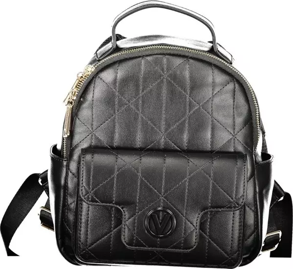 Black Polyurethane Women's Backpack