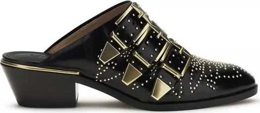 Black Calf Leather Bos Taurus Mules