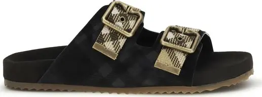 Black Calf Leather Bos Taurus Strap-On Sandals