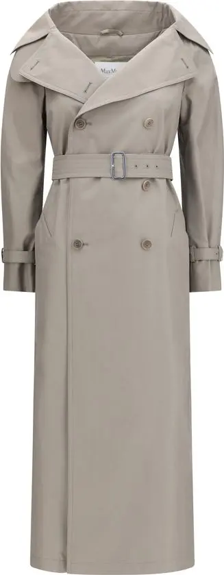 Gray Cotton Trench Coat