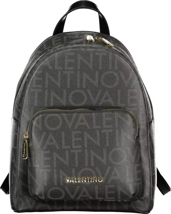 Black Polyurethane Womens Backpack