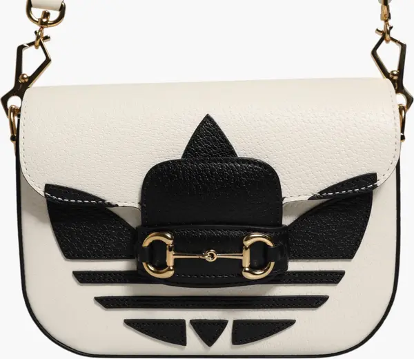 Gucci x Adidas Horsebit 1955 White Black Calfskin Leather Shoulder Bag