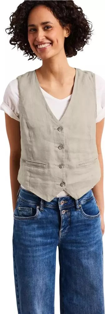 Beige Linen Waistcoat
