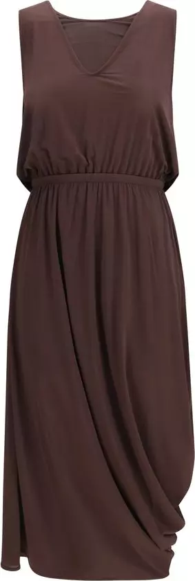 Brown Viscose Casual Dress