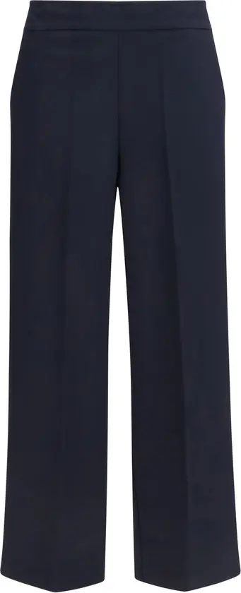 Blue Polyester Casual Pants