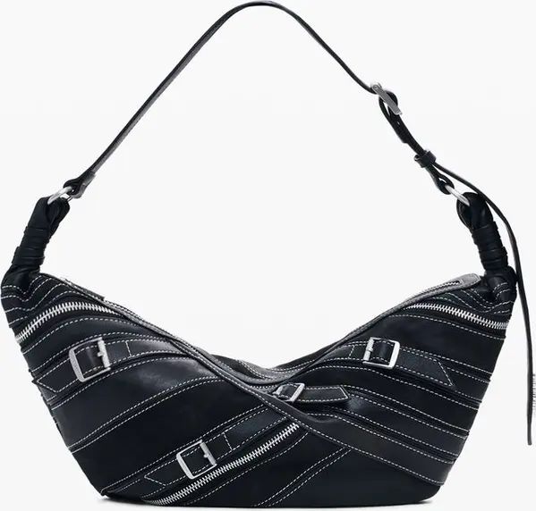 Nero Poliuretano Women Shoulder Bag