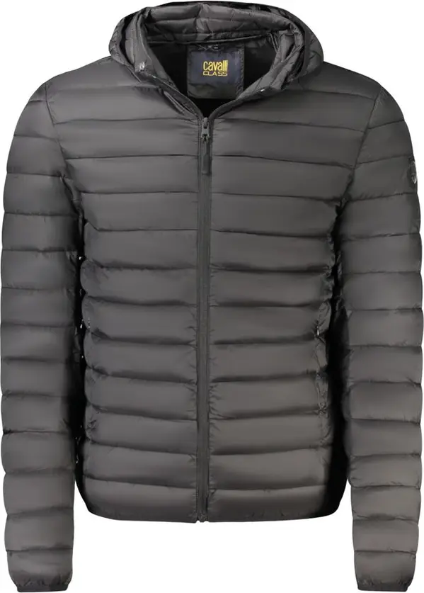 Black Polyester Men's Light Jacket