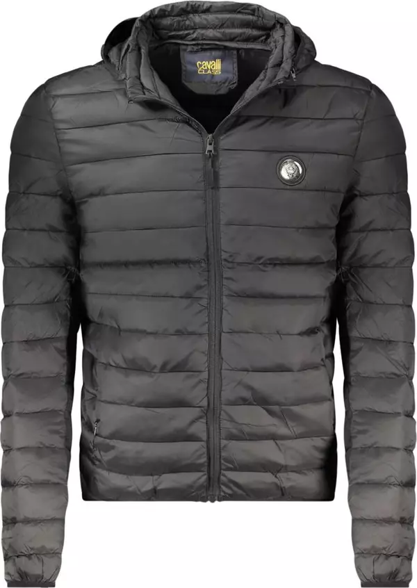 Black Polyester Men's Light Jacket