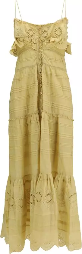 Beige Cotton Casual Dress
