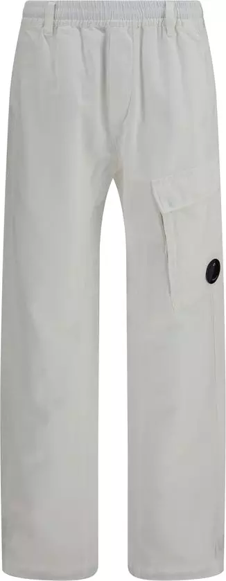 White Cotton Cargo Pants
