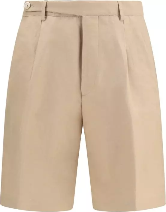 Beige Cotton Bermuda Shorts