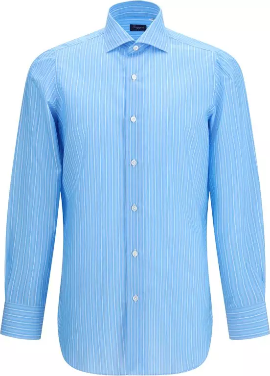 Blue Cotton Pattern Shirt