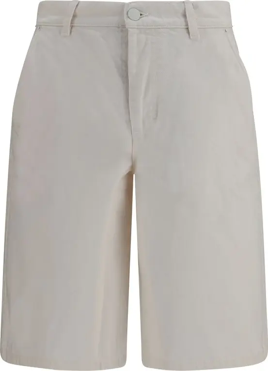 White Cotton Bermuda Shorts