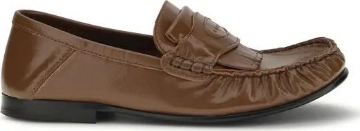 Brown Lamb Ovis Aries Aries Slip-On Loafers