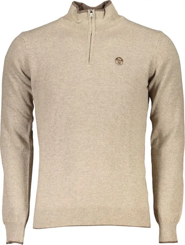 Beige Fabric Men's Sweater