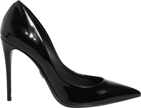 Black Calf Leather Stiletto Heels Pumps Shoes