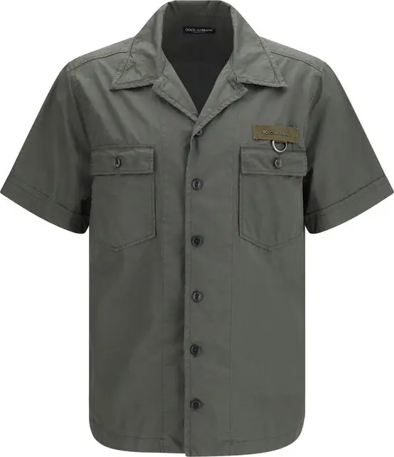 Gray Cotton Shortsleeve Shirt
