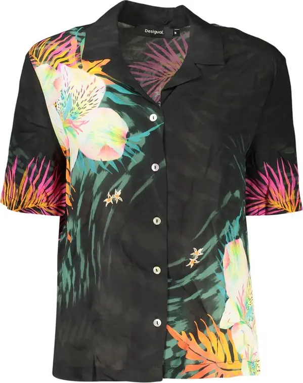Black Viscose Womens Shirt