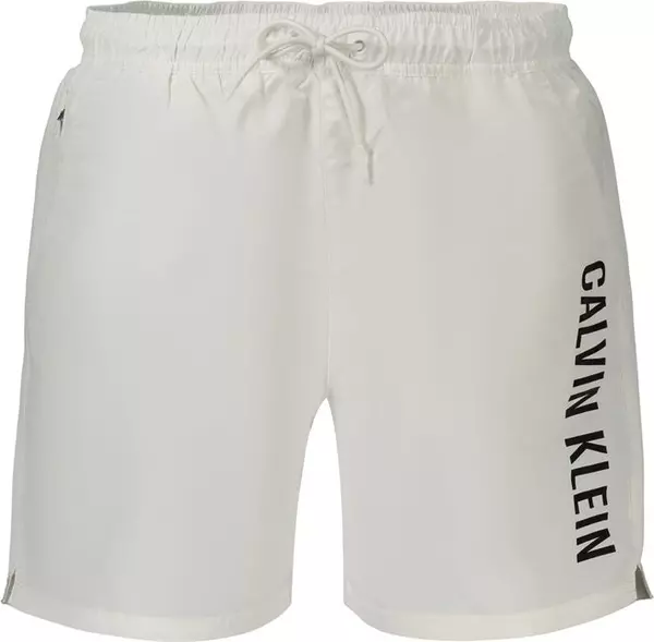 White Polyester Men's Short