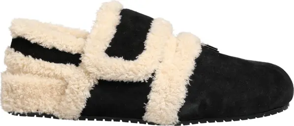 Beige Black Faux Fur Flats Men Sandals Shoes
