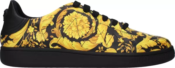 Black Leather Chunky Sneakers