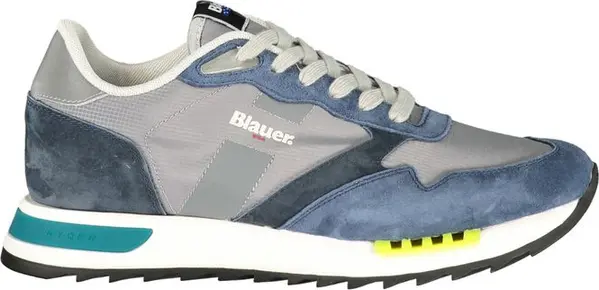 Blue Polyester Men's Sneaker