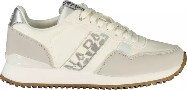 White Polyester Womens Sneaker