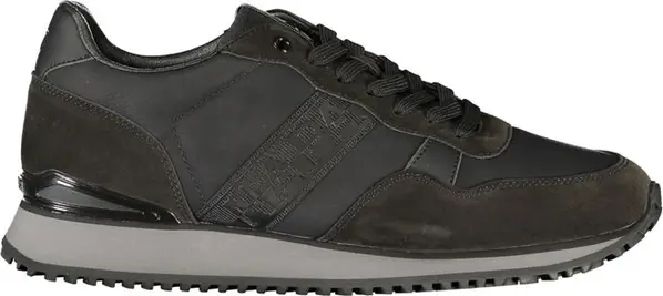 Black Polyester Mens Sneaker