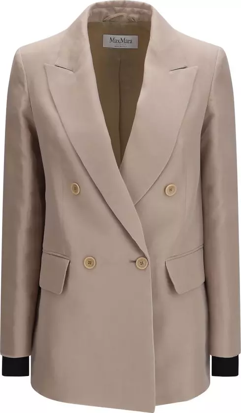 Beige Silk Blazer