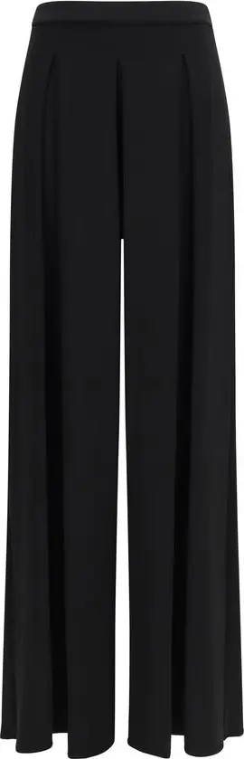 Black Viscose Casual Pants