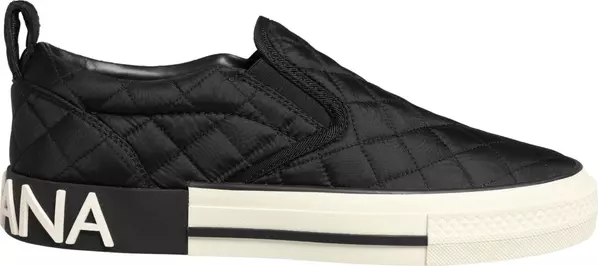 Black Quilted Slip On Low Top Sneakers Shoes