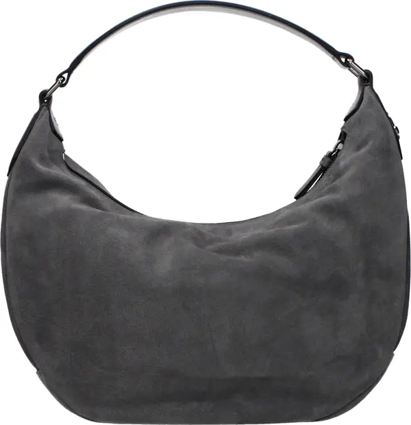 Gray Leather Shoulder Bag