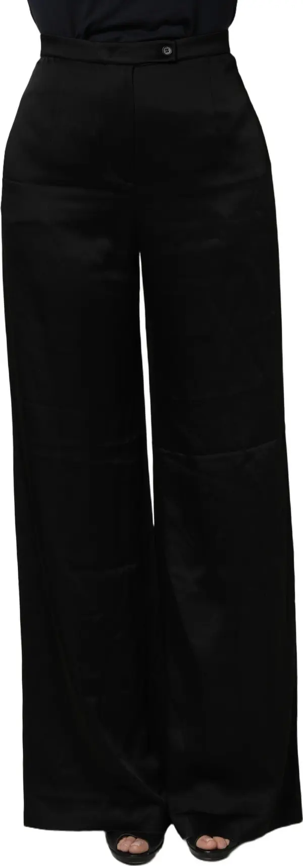 Black HighWaist WideLeg Women Trouser Pants