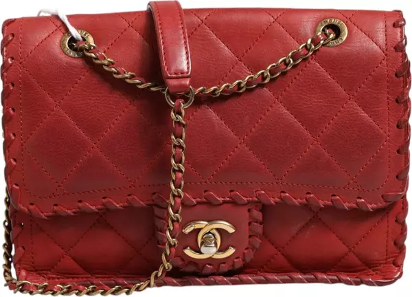 Mini Flap Bag Lambskin Braided Calfskin Gold Tone Metal