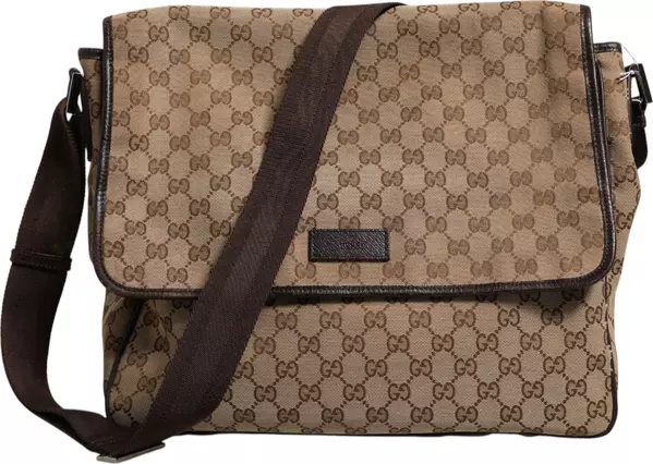 GG Canvas Flap Messenger Bag