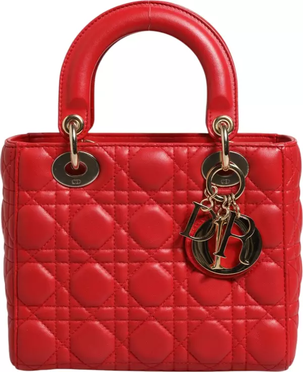 Lady Dior Cannage Leather Handbag