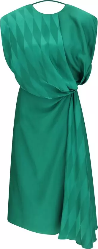 Bicolor Silk Casual Dress