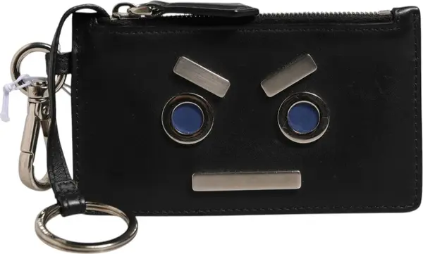 Vitello Liberty Studded Coin Pouch Key Case Ardesia