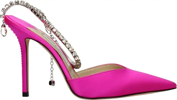 Pink Satin Stiletto Heel Sandals