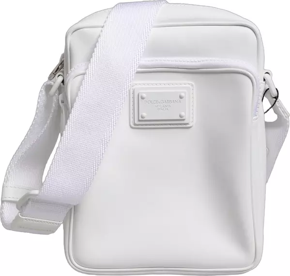 White Logo Plaque Crossbody Shoulder Borse Men Bag