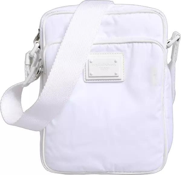 White Logo Plaque Crossbody Shoulder Borse Men Bag