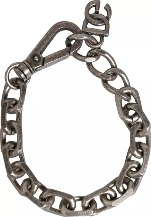 Silver Tone Heavy Chain Link Signature DG Logo Bracelet