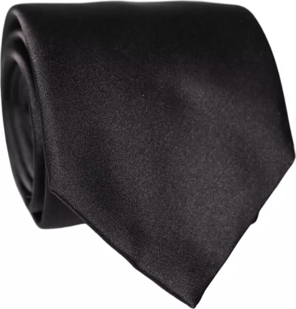 Black Satin 100% Silk Adjustable Women Tied Necktie Tie
