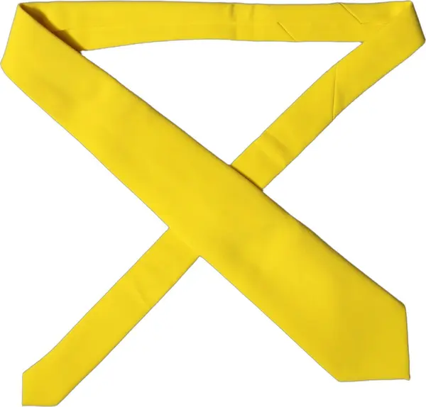 Yellow Solid Polyester Adjustable Women Tied Necktie Tie