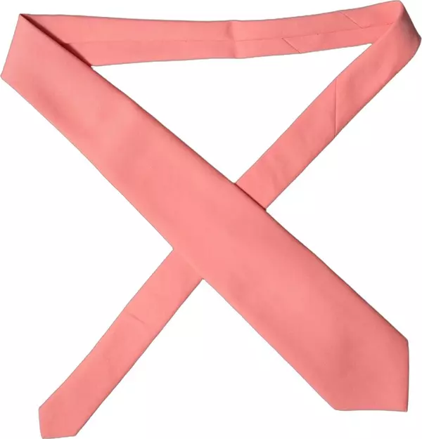 Coral Pink Polyester Adjustable Women Tied Necktie Tie