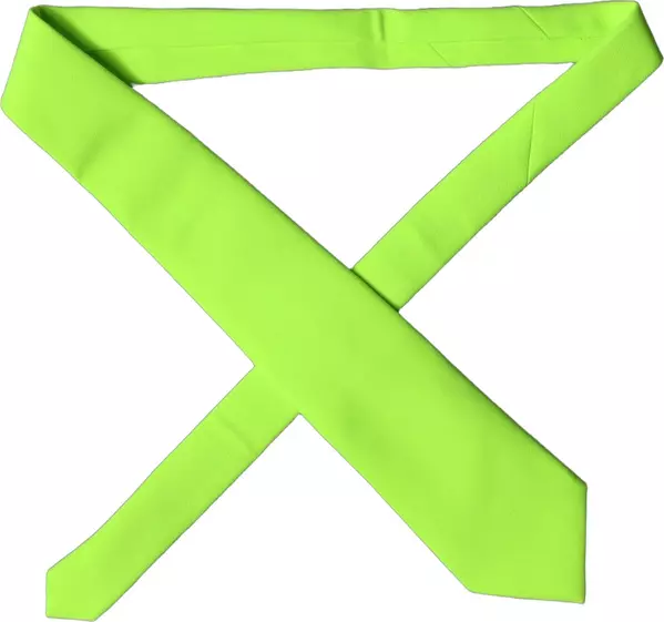 Neon Green Polyester Adjustable Women Tied Necktie Tie