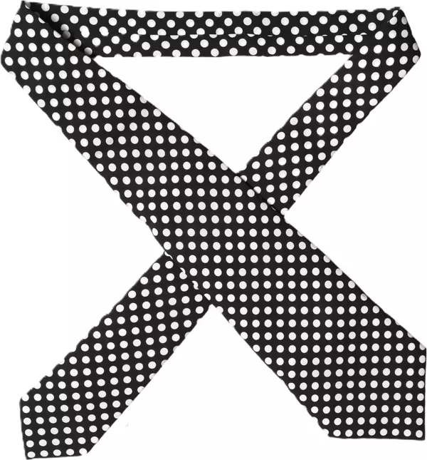 Black White Polka Dot Silk Adjustable Women Necktie Tie